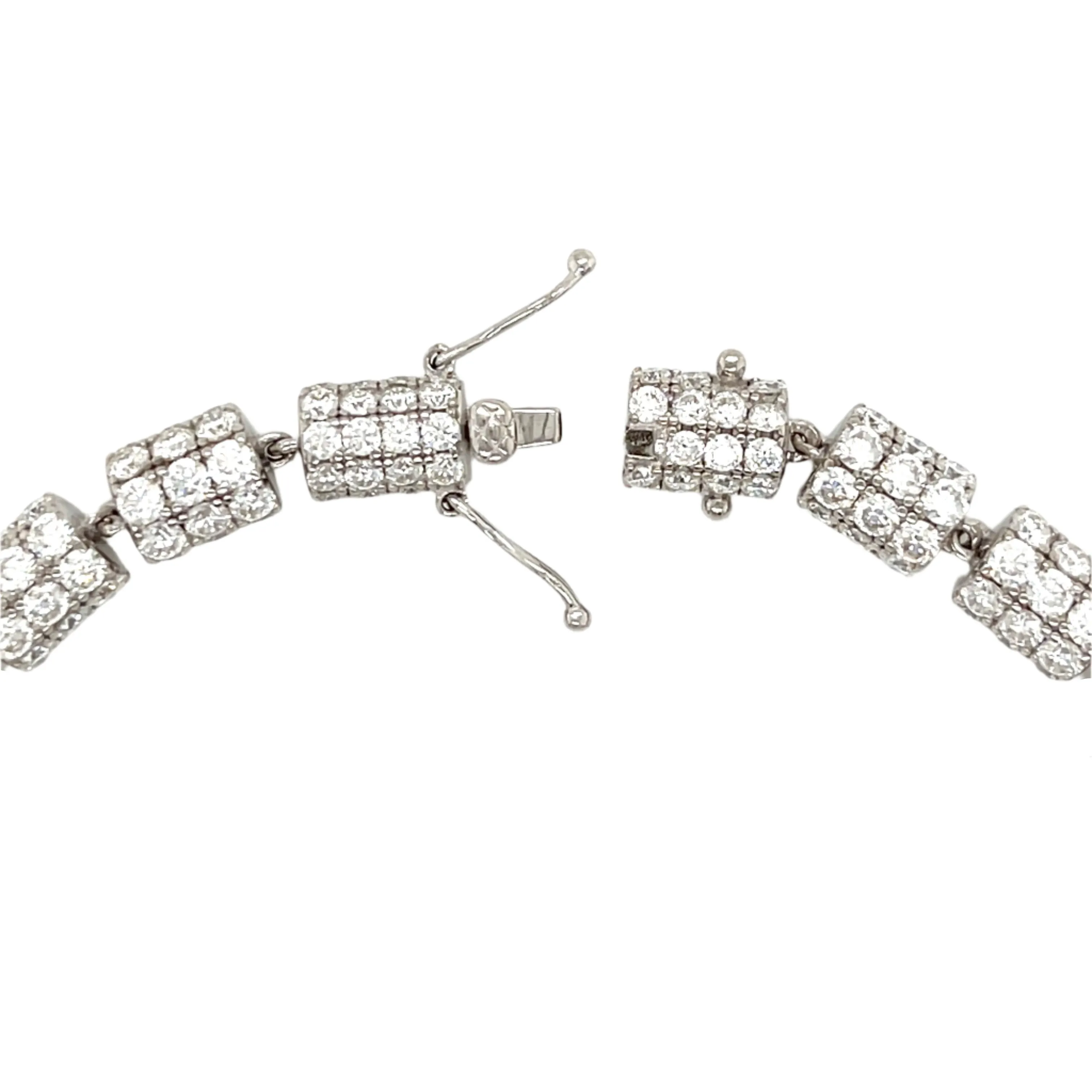All around 7mm Lab-Created Moissanite Sterling 7.5" Bracelet - M313049