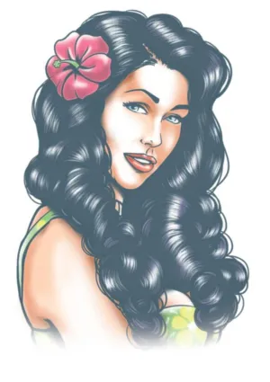 Aloha Pin Up Temporary Tattoo