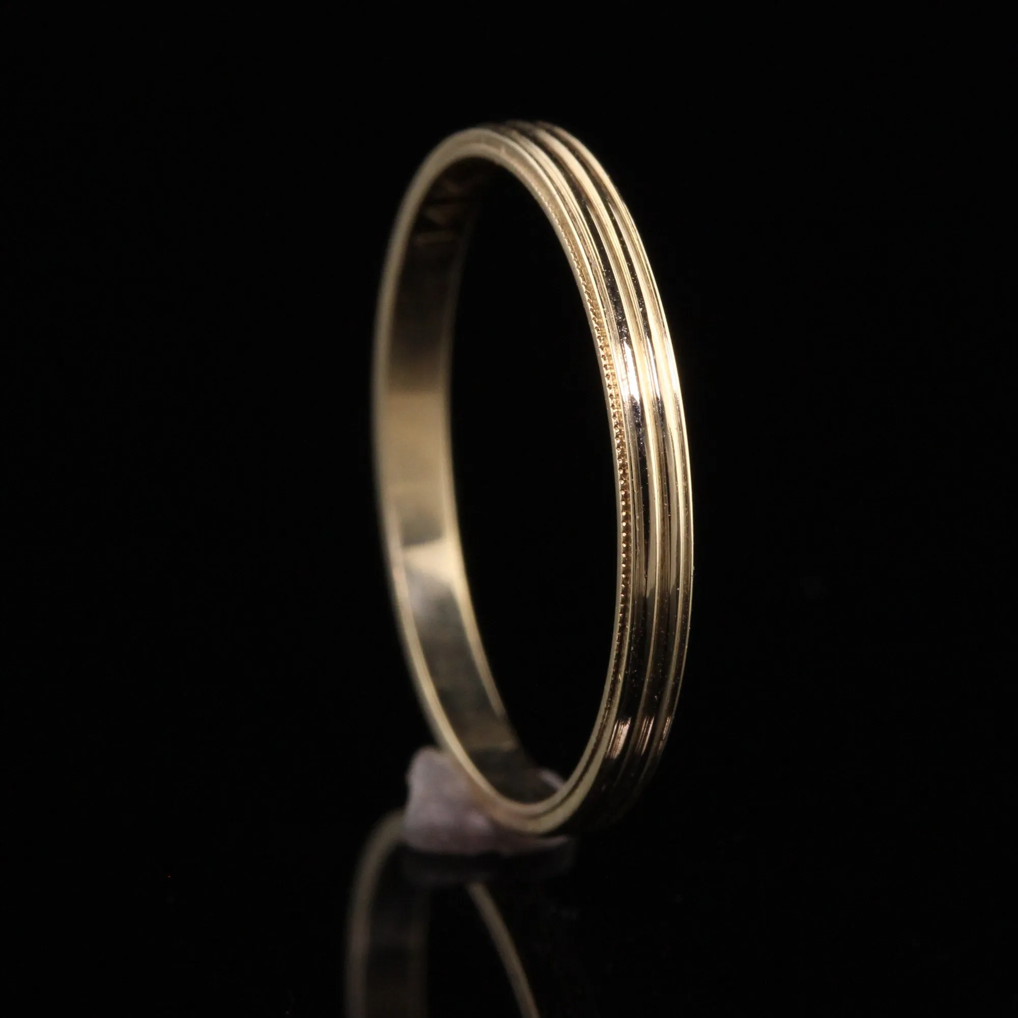 Antique Art Deco 14K Yellow Gold Classic Grooved Wedding Band