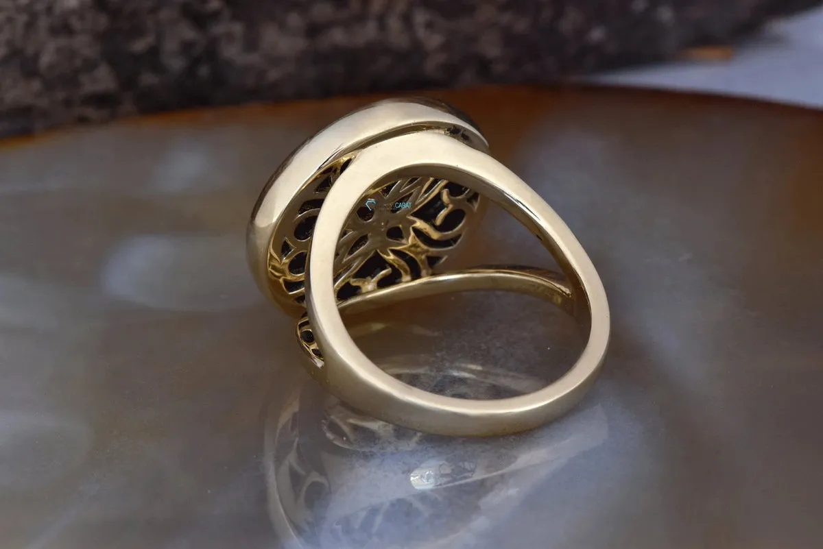 Art Deco black onyx ring with diamond