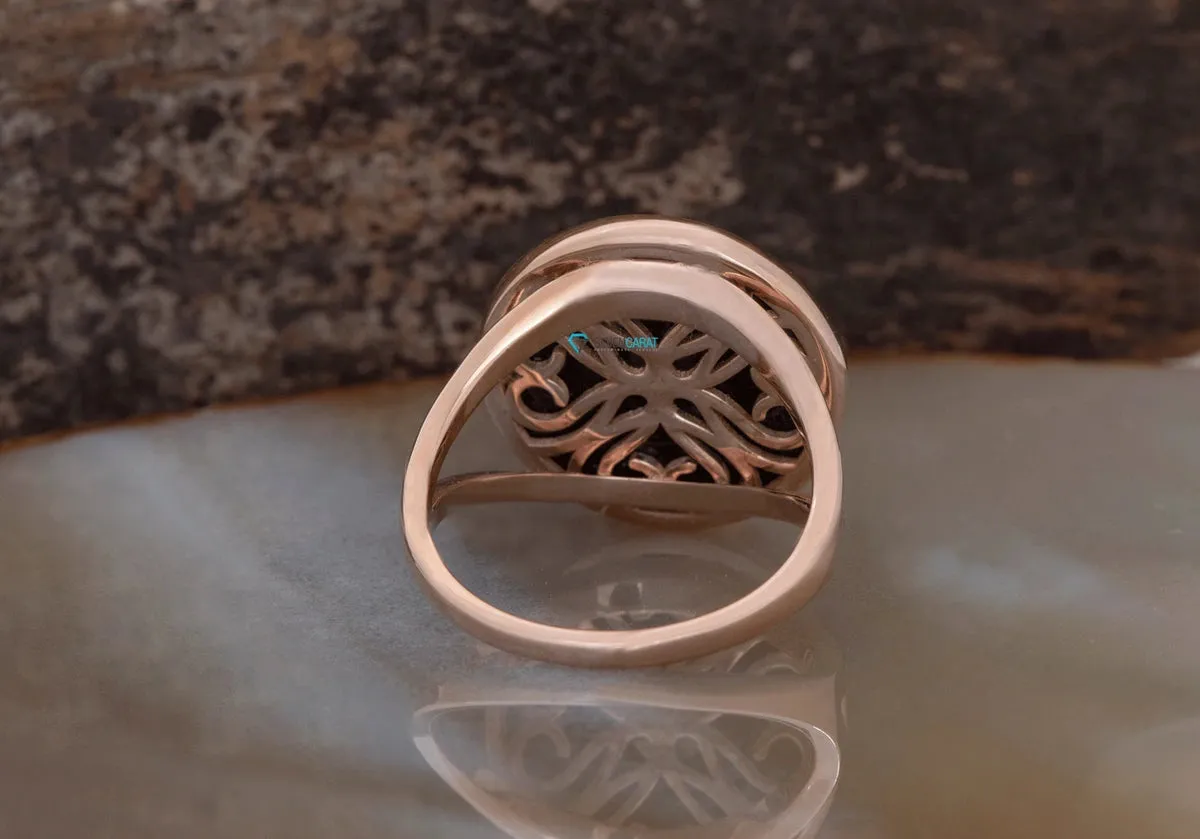 Art Deco black onyx ring with diamond