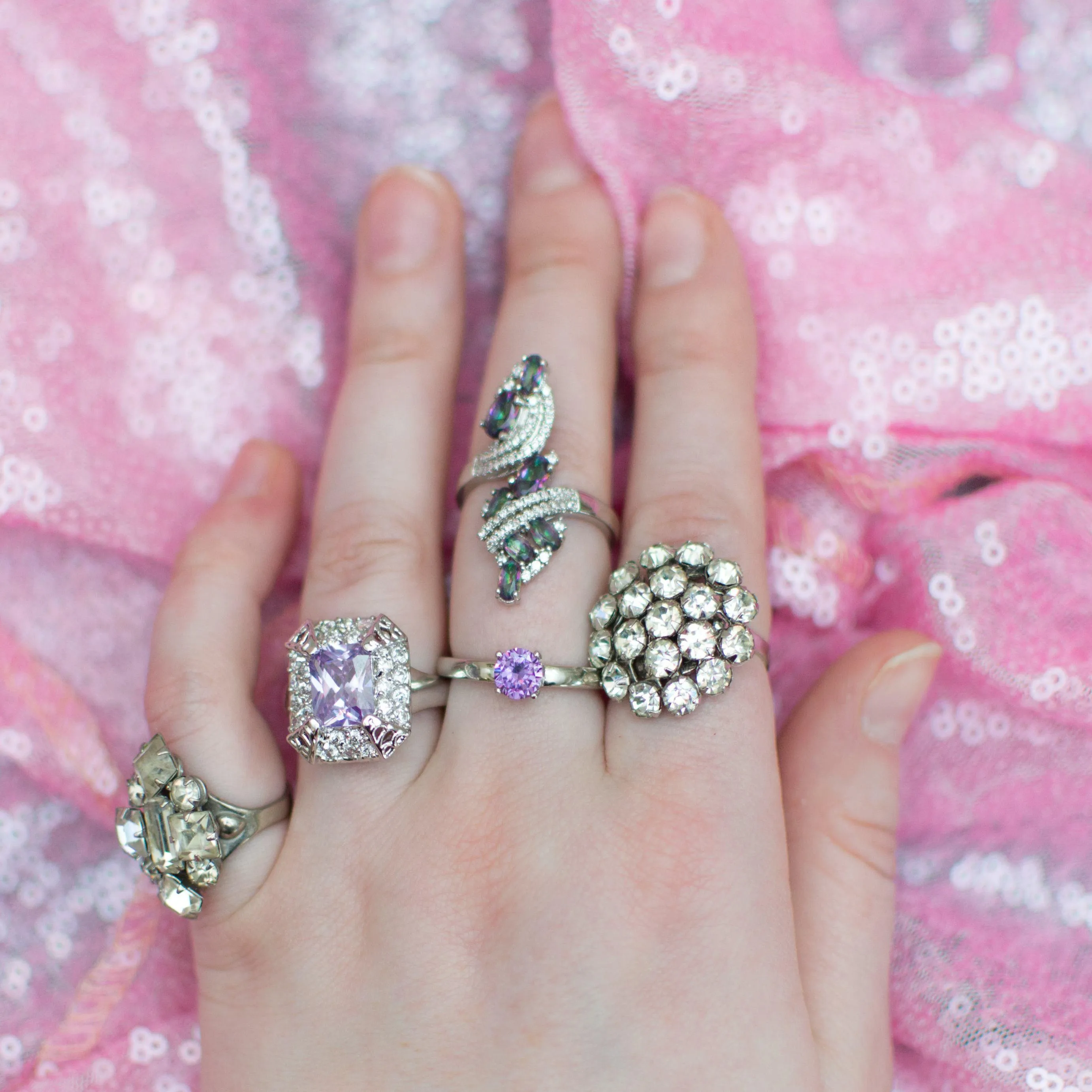 Art Deco Crystal Rhinestone Ring