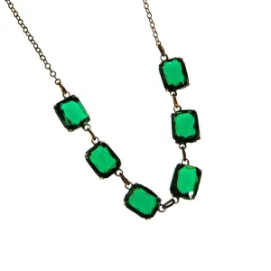 Art Deco Emerald Crystal Choker Necklace