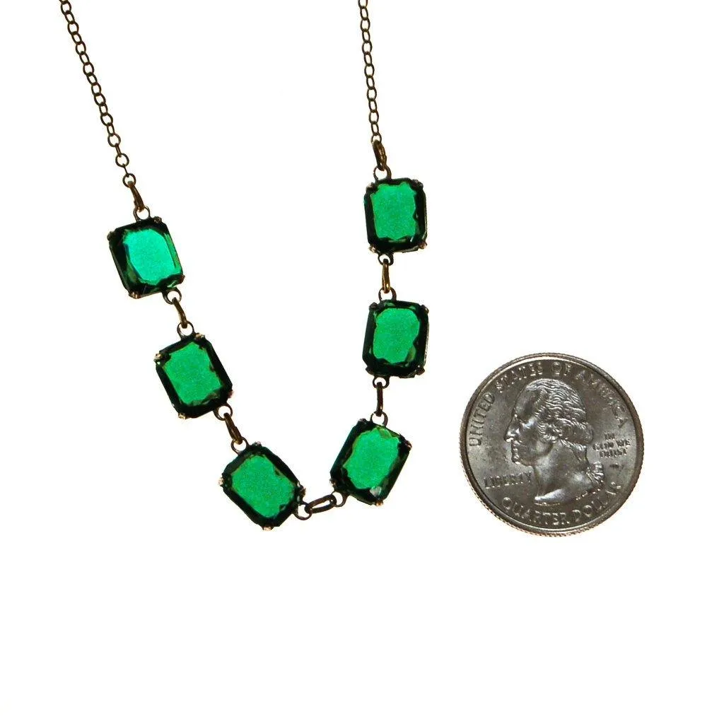 Art Deco Emerald Crystal Choker Necklace