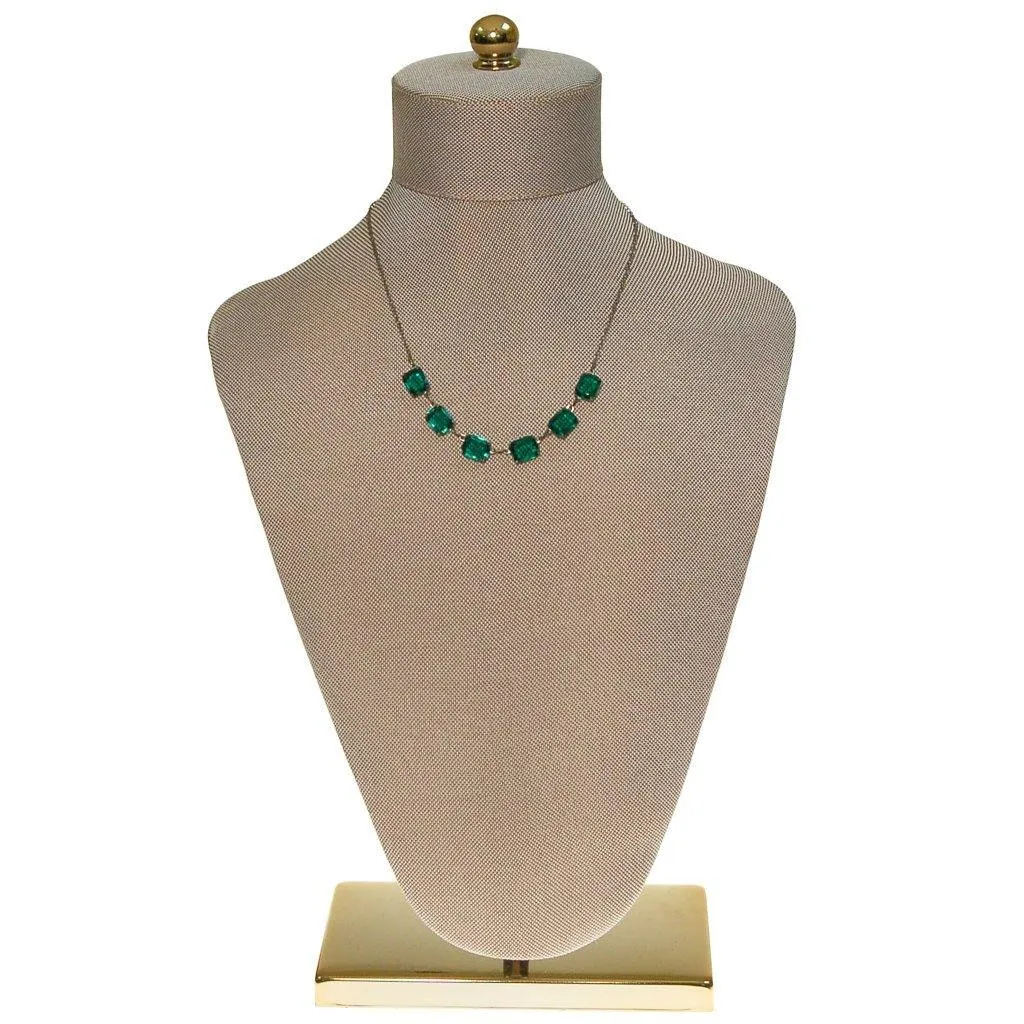 Art Deco Emerald Crystal Choker Necklace