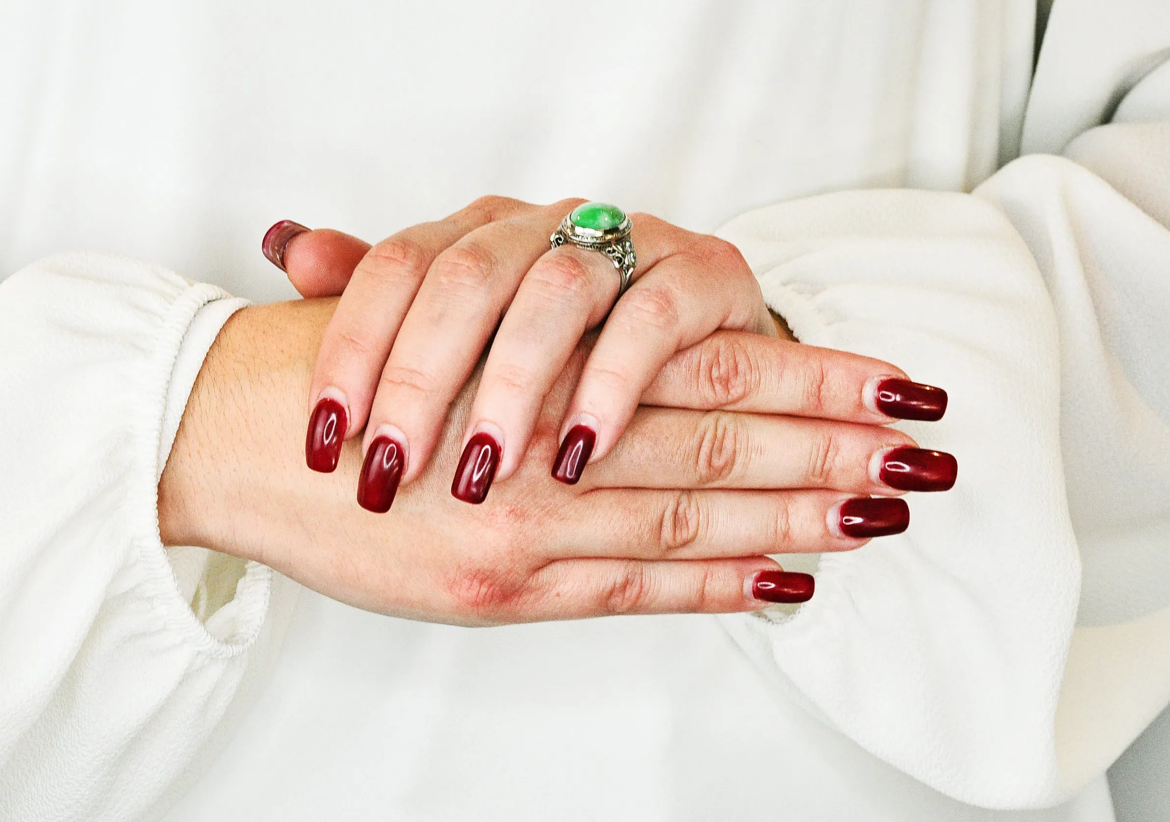Art Deco Jade Diamond Platinum Cabochon Ring