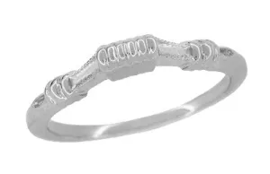 Art Deco Platinum Harvest Bands Contoured Wedding Ring