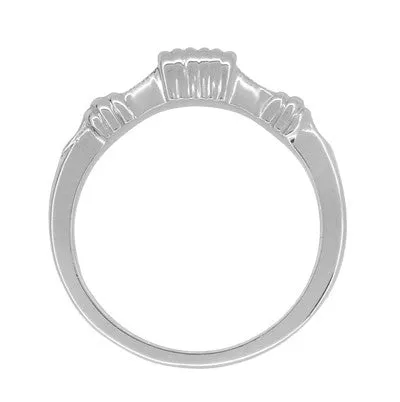 Art Deco Platinum Harvest Bands Contoured Wedding Ring