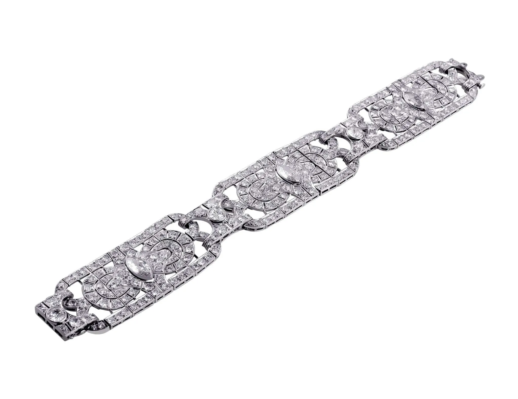 Art Deco Platinum Marquise Bracelet
