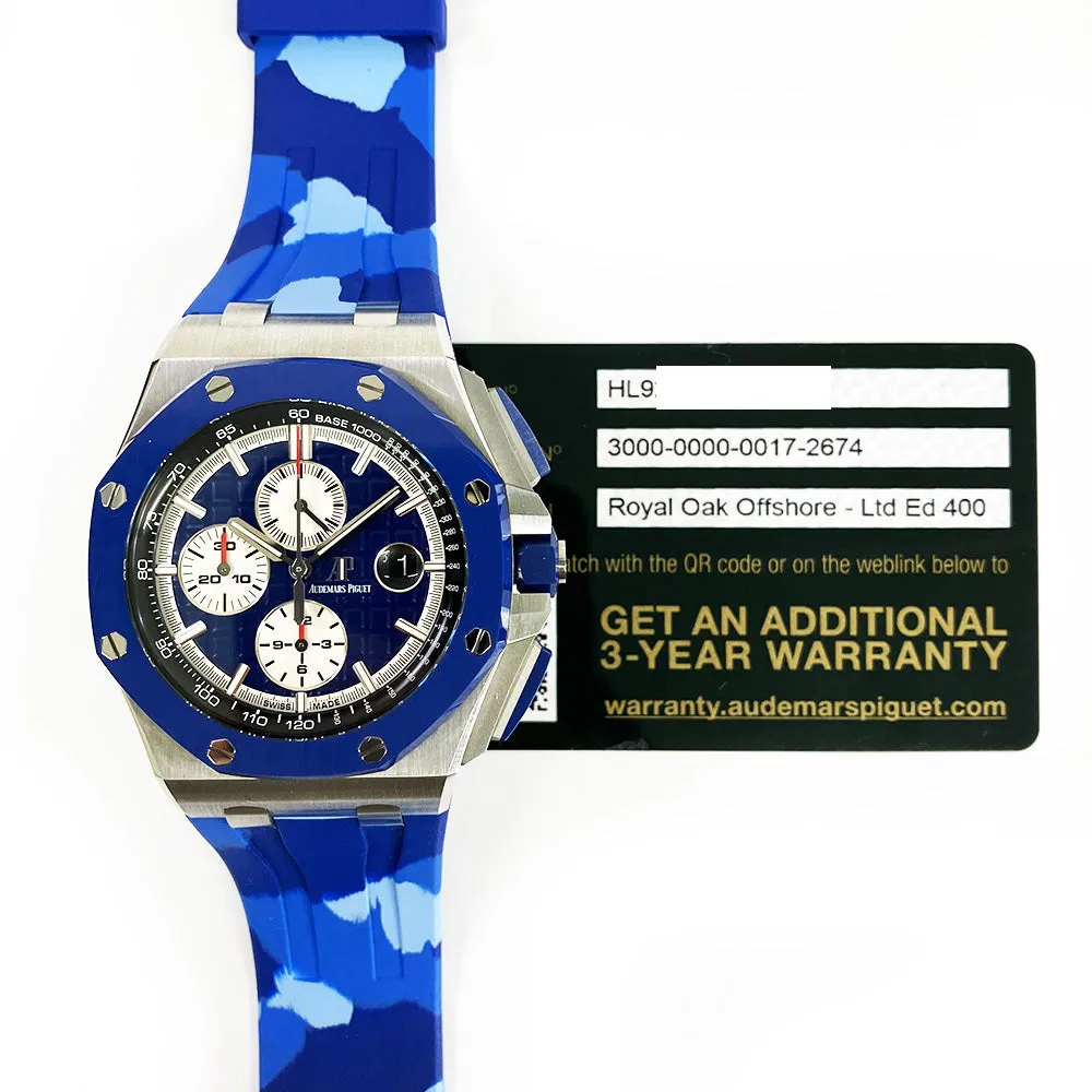 Audemars Piguet Royal Oak Offshore 26400SO.OO.A335CA.01 Blue Dial Sep 2019