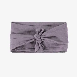 Bandeau mauve avec une boucle à l’avant, enfant || Purple headband with a loop in front, child