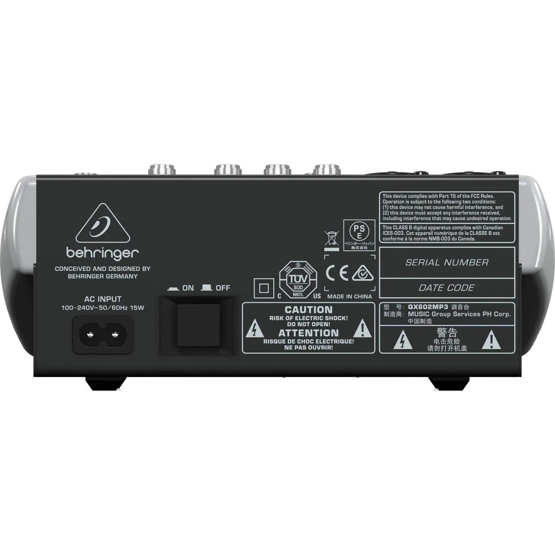 Behringer Xenyx QX602MP3 6-Input 2-Bus Analog Mixer
