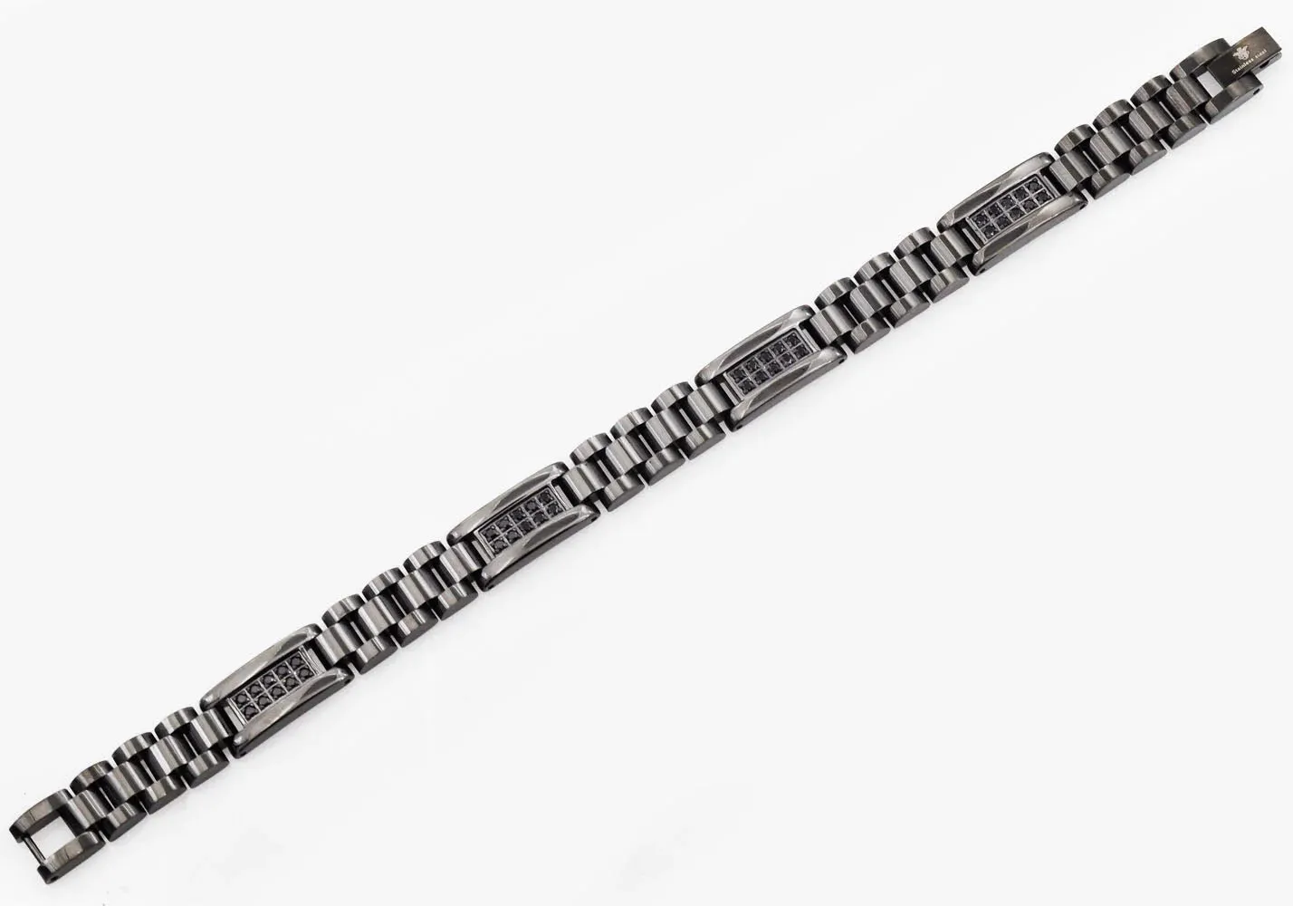 Blackjack Men's Bracelet Black SS & Black CZ BJB194B