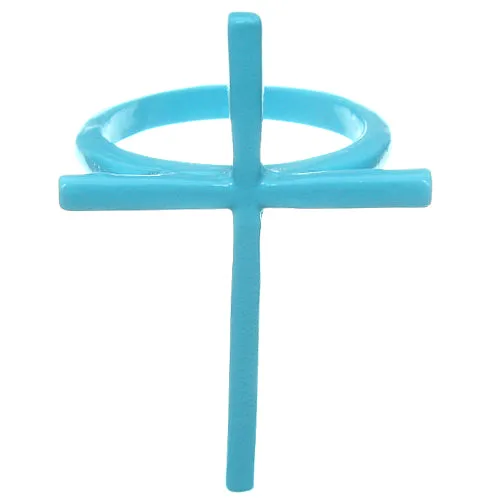 Blue Midi Cross Ring