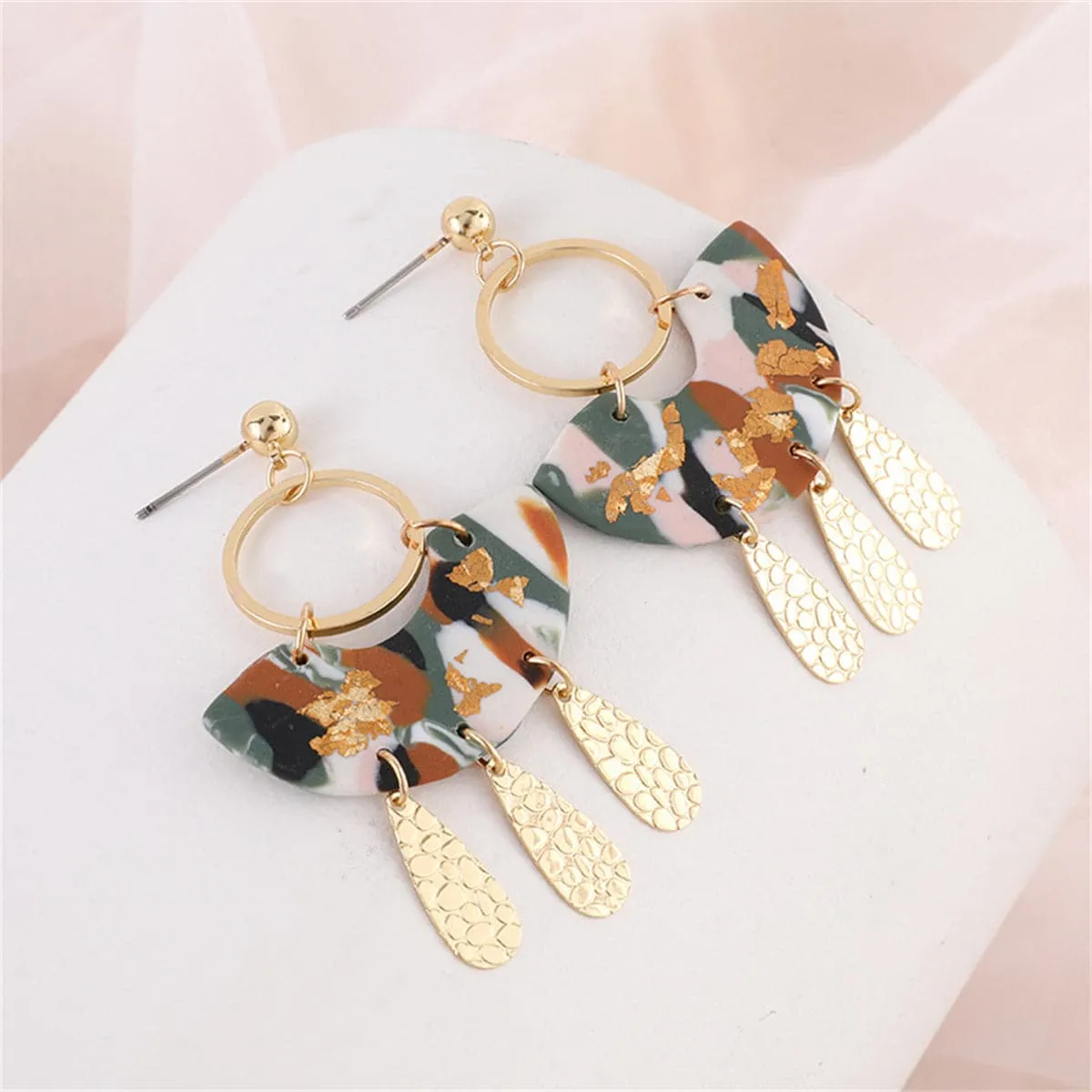 Blue Resin & 18K Gold-Plated Tassel Dangle Earrings