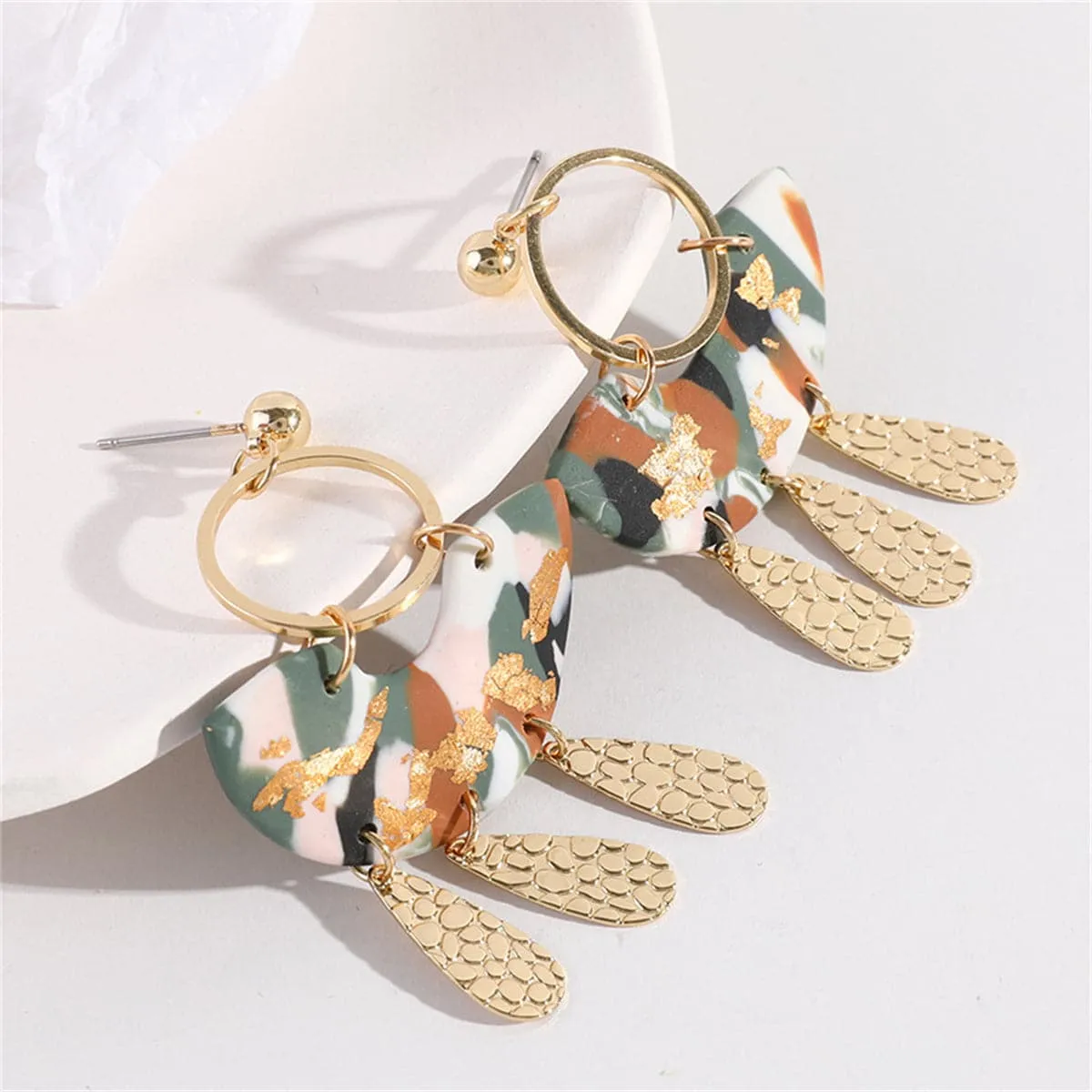 Blue Resin & 18K Gold-Plated Tassel Dangle Earrings