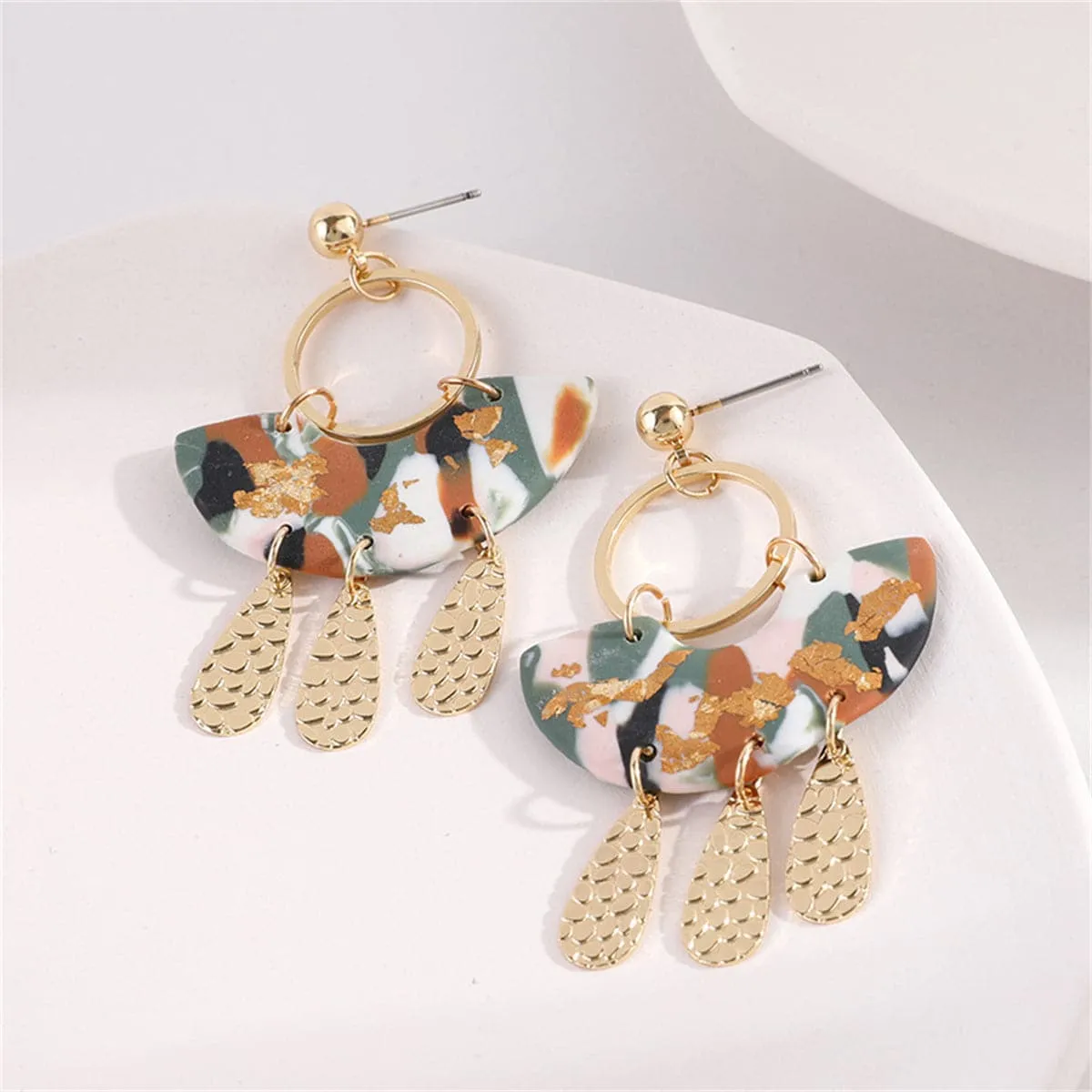 Blue Resin & 18K Gold-Plated Tassel Dangle Earrings