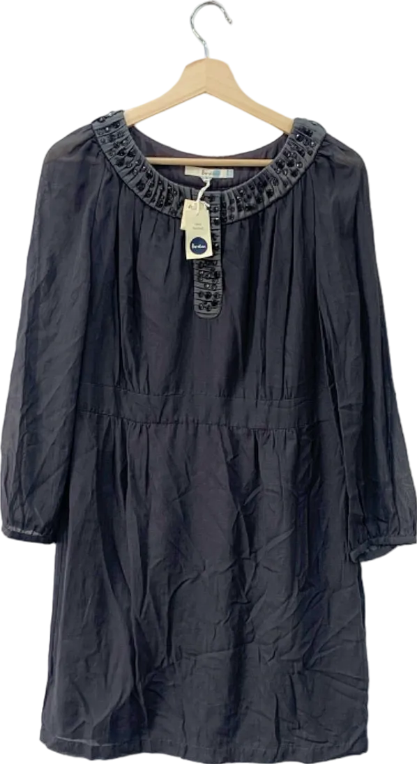 Boden Charcoal Embellished Dress Size UK 12