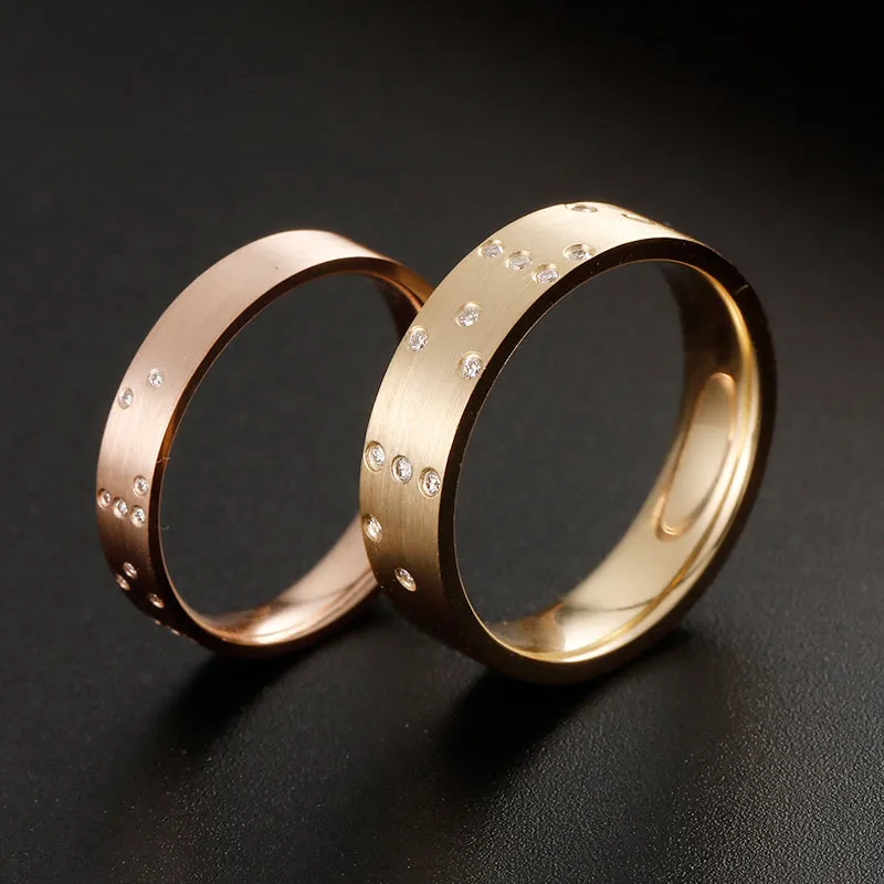 Braille True Love Diamond Couple Bands