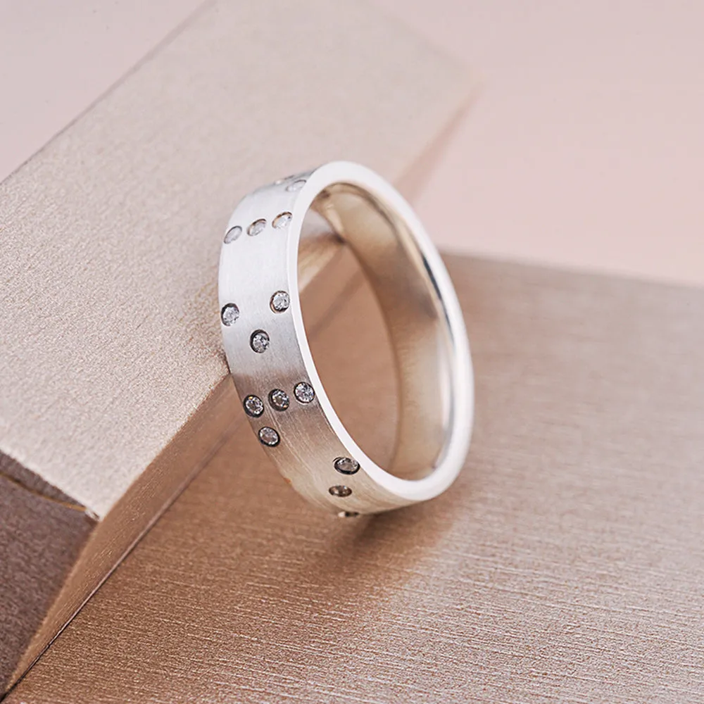 Braille True Love Diamond Couple Bands
