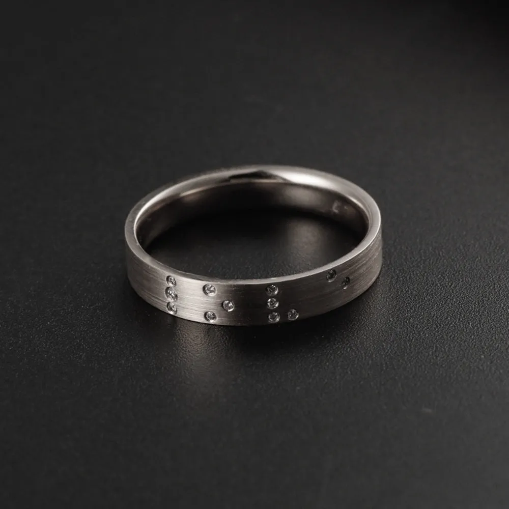 Braille True Love Diamond Couple Bands