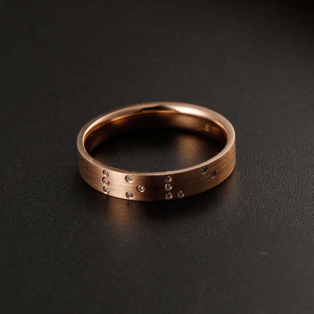Braille True Love Diamond Couple Bands