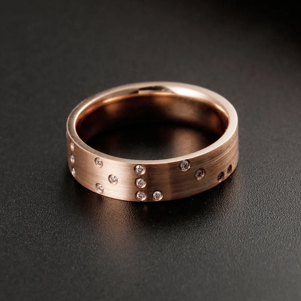 Braille True Love Diamond Couple Bands
