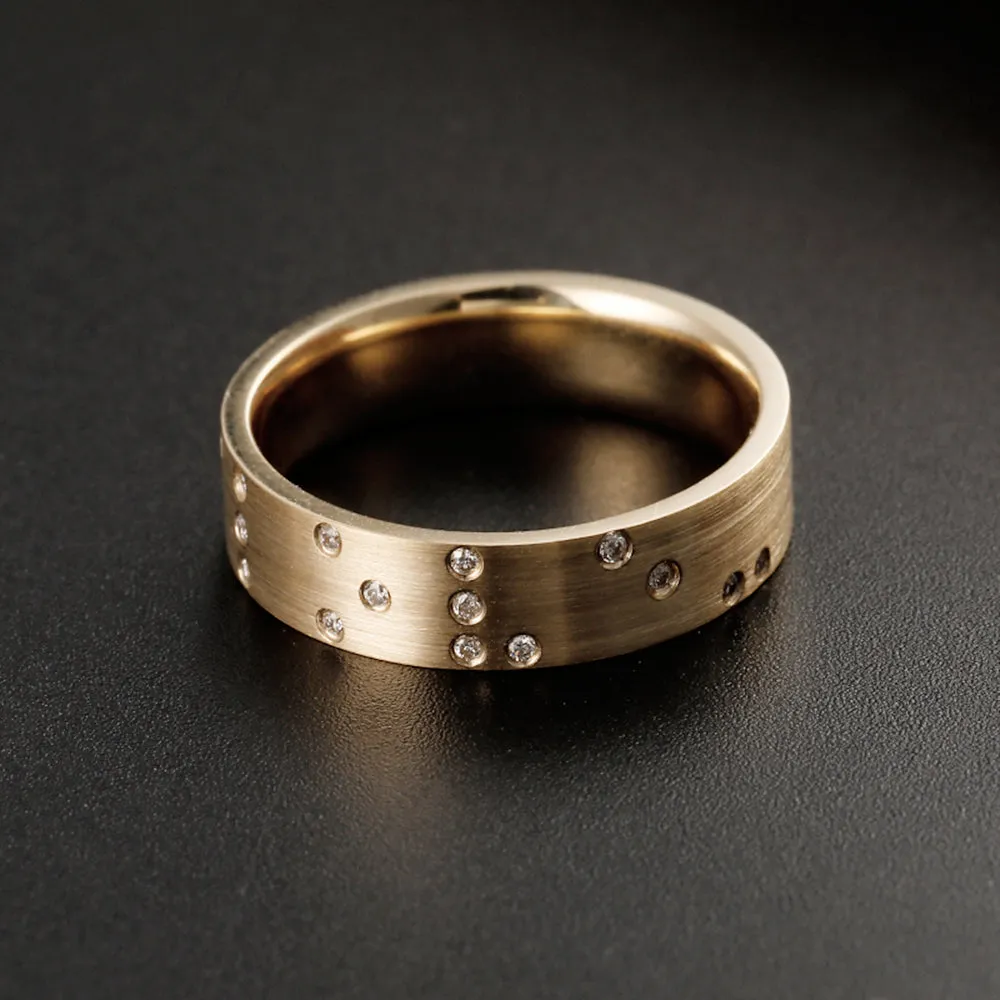 Braille True Love Diamond Couple Bands