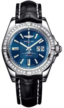 Breitling - Galactic 41 Stainless Steel - Diamond Bezel - Croco Strap