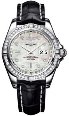 Breitling - Galactic 41 Stainless Steel - Diamond Bezel - Croco Strap