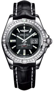 Breitling - Galactic 41 Stainless Steel - Diamond Bezel - Croco Strap