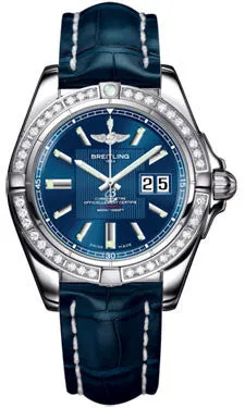 Breitling - Galactic 41 Stainless Steel - Diamond Bezel - Croco Strap