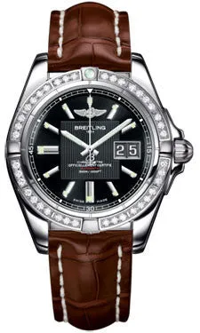 Breitling - Galactic 41 Stainless Steel - Diamond Bezel - Croco Strap