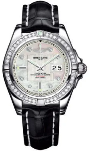 Breitling - Galactic 41 Stainless Steel - Diamond Bezel - Croco Strap