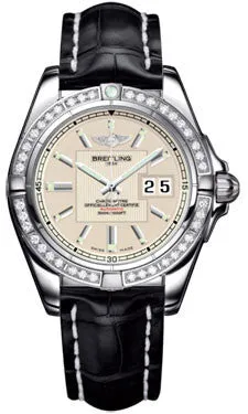Breitling - Galactic 41 Stainless Steel - Diamond Bezel - Croco Strap