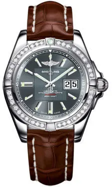 Breitling - Galactic 41 Stainless Steel - Diamond Bezel - Croco Strap