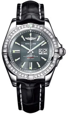 Breitling - Galactic 41 Stainless Steel - Diamond Bezel - Croco Strap