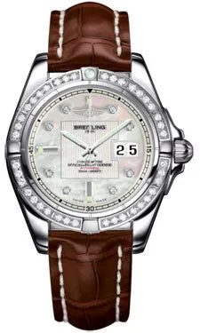 Breitling - Galactic 41 Stainless Steel - Diamond Bezel - Croco Strap