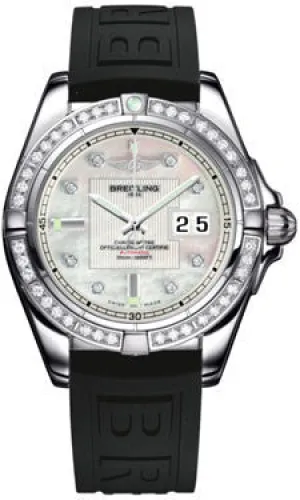 Breitling - Galactic 41 Stainless Steel - Diamond Bezel - Diver Pro III Strap