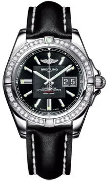 Breitling - Galactic 41 Stainless Steel - Diamond Bezel - Leather Strap