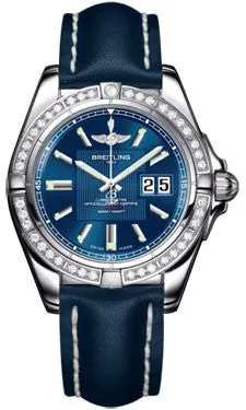 Breitling - Galactic 41 Stainless Steel - Diamond Bezel - Leather Strap