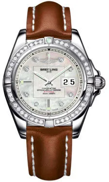 Breitling - Galactic 41 Stainless Steel - Diamond Bezel - Leather Strap