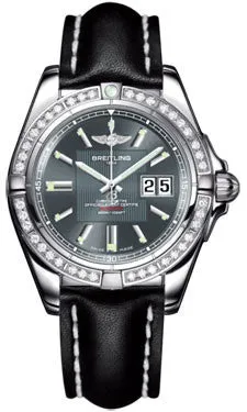 Breitling - Galactic 41 Stainless Steel - Diamond Bezel - Leather Strap