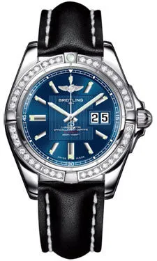 Breitling - Galactic 41 Stainless Steel - Diamond Bezel - Leather Strap