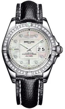 Breitling - Galactic 41 Stainless Steel - Diamond Bezel - Lizard Strap