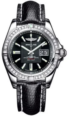 Breitling - Galactic 41 Stainless Steel - Diamond Bezel - Lizard Strap
