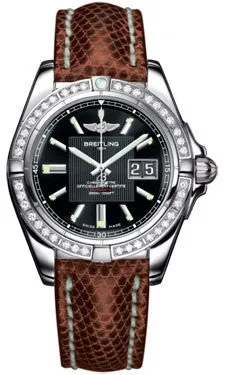 Breitling - Galactic 41 Stainless Steel - Diamond Bezel - Lizard Strap