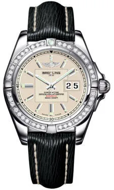 Breitling - Galactic 41 Stainless Steel - Diamond Bezel - Sahara Strap