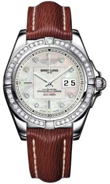 Breitling - Galactic 41 Stainless Steel - Diamond Bezel - Sahara Strap