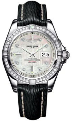 Breitling - Galactic 41 Stainless Steel - Diamond Bezel - Sahara Strap